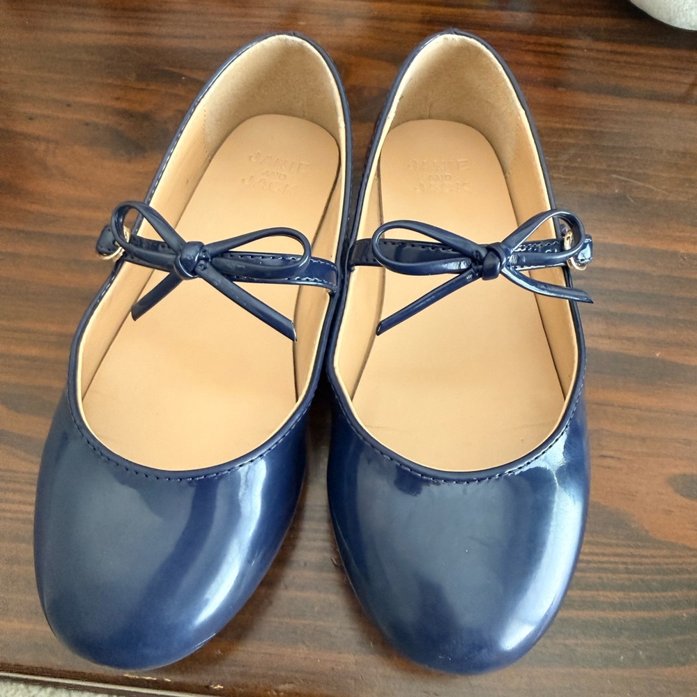 Janie and Jack Navy Patent Leather Shoes 13c